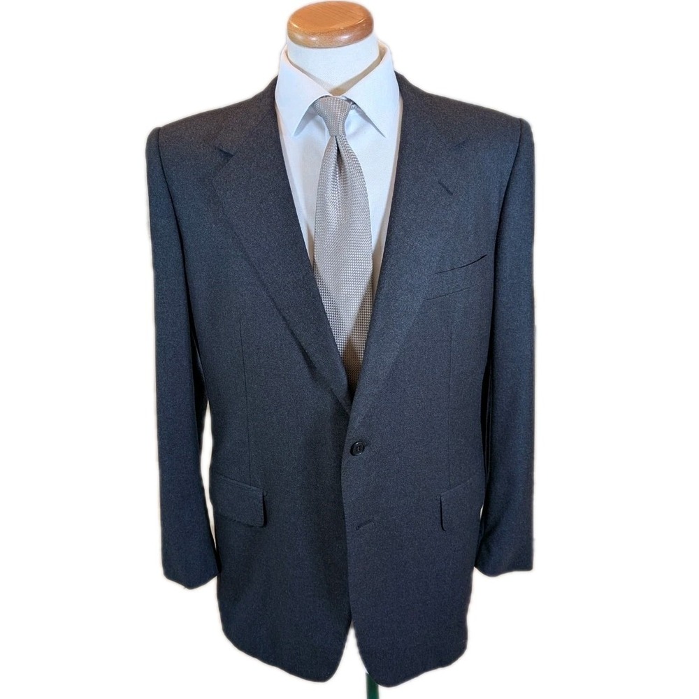 VTG Belvest Men's 100% Wool 2-Button Blazer Charcoal • Italy • 44R Sport Coat